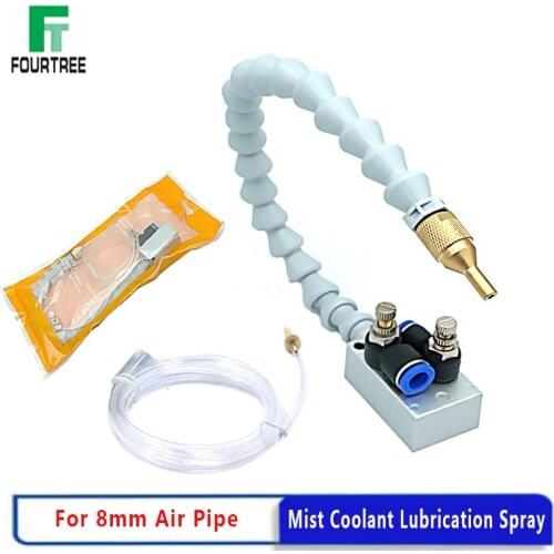 Mist Coolant Lubrication Spray With Throttle Valve Machine Metal Cutting Engraving Cooling 8mm Air Pipe CNC Lathe Milling Drill