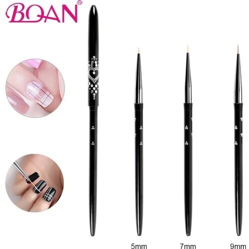 BQAN Nail Brush Ultra Thin 5/7/9mm Nail Liner Brush Carving Painting Drawing Flower Design Stripes Lines Manicure DIY Tool