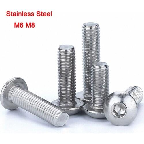 316 Stainless Steel DIN7380 Button Head Screw Hexagon Socket Allen Key Bolts For A4 Marine Grade M6 M8