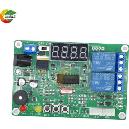 High Precision Digital Display Intelligent Temperature Controller with Dual Waterproof Probe Cooling Thermostat Thermoregulator