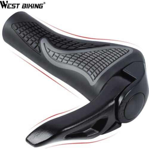 WEST BIKING Bike Grips Anti-Skid Ergonomic Bicycle Grips Bike Bar ends Handlebars Rubber Push On Bicycle Parts Cycling Grips