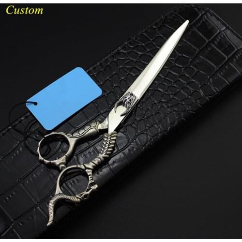 Custom Japan 440c 7 inch pet dog grooming Retro Sheep head hair scissors dog shears cutting berber makas hairdressing scissors