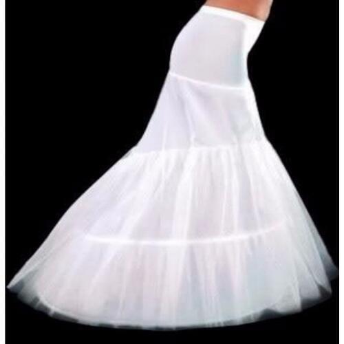Mermaid Trailing Floor Length Bridal 3 Hoop Petticoat Crinoline Slips Underskirt