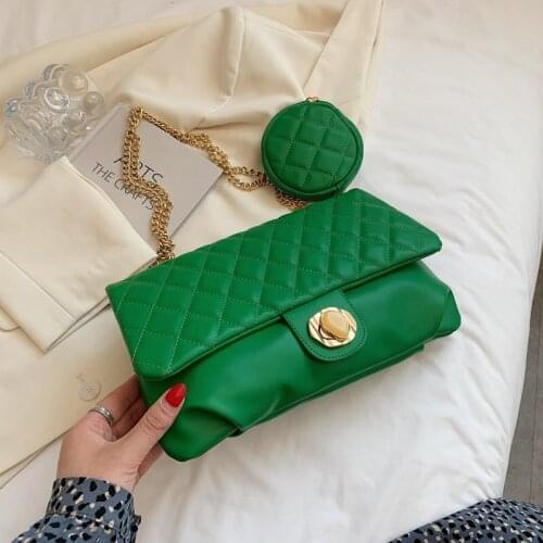 Fashionable Shoulder Bags for Women New 2021 PU Leather Ladies Chain Crossbody Bags Handbags Luxury Brand Designer Bags Purses