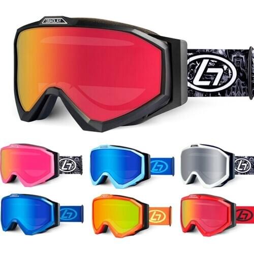 Winter Men Women Electroplated Cylindrical Ski Ggoggles Double-layer Anti-fog Ski Goggles Windproof Snowboard Skiing Glasses