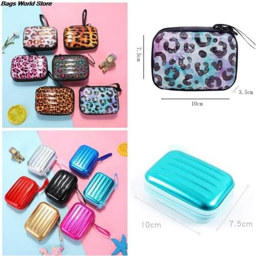 1PC Luggage Model Square Tin Iron Box / Mini Pouch / Key Purse / Pencil Case/steel Box/coin Storage Bag/headset Gift Bag