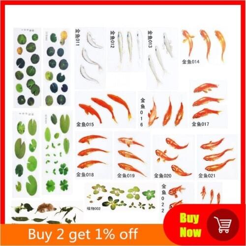 19 Pcs/set 3D Goldfish Duckweed Epoxy Filler Stickers Handmade DIY Jewelry Making Resin Painting Filling Material
