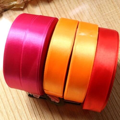 25 Yards RDE Silk Satin Ribbon Wedding Party Decoration Gift Wrapping Christmas New Year Apparel Sewing Fabric Ribbon