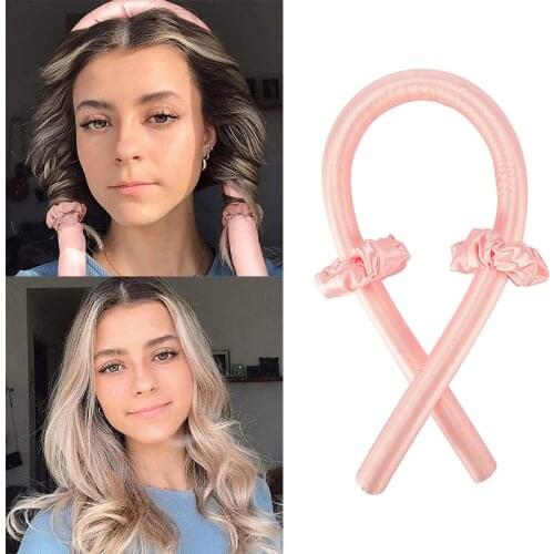 3color Hair Roller With 2X Hair Bands Soft Foam Heatless Hair Curler For Long Hair No Heat Safe & Friendly To Hair Modeling Tool