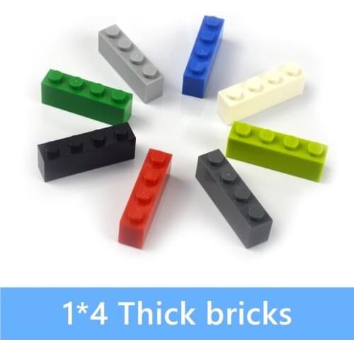 80pcs 1*4 Dots Thick bricks multiple color Educational Creative DIY Bulk Set Building Blocks Compatible All Brands classic parts