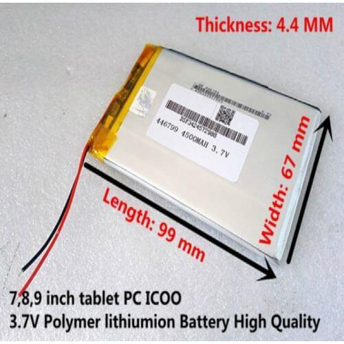 446799 3.7V 4500mah 4067100 Li-ion Tablet pc battery For 7,8,9 inch tablet PC Polymer lithiumion Battery High Quality