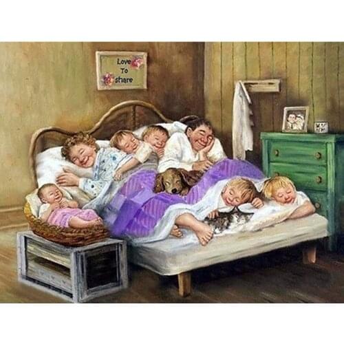 5D DIY Diamond Painting Old Couple Cross Stitch Kit Full Square Diamond Embroidery Cartoon Mosaic Picture of Rhinestones Decor