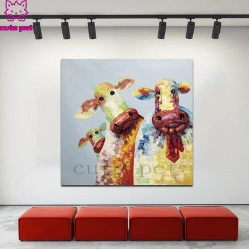 5d diy diamond painting Abstract art, cute cow diamond painting cross stitch mosaic embroidery diamond round square stones