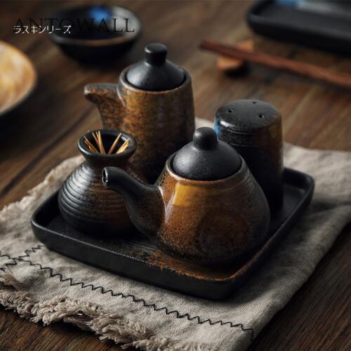 ANTOWALL Chinese retro restaurant seasoning can soy sauce bottle toothpick holder pepper bottle