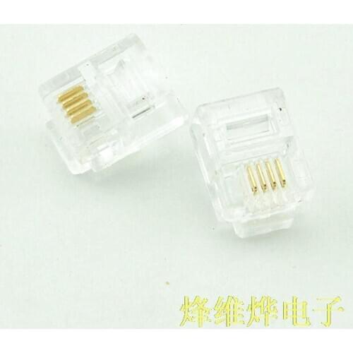 Free packet mail bridge Tian |RJ11 phone crystal head four core 6P4C phone crystal head 2-4 core line general (50)