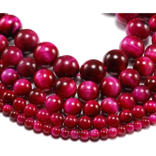 8 10 12mm Natural Stone Rose Red Tiger Eye Agat Round Beads Loose Spacer Bead For Jewelry Making DIY Accessories Materail