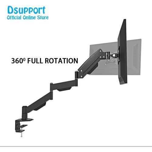 Gas Spring extra Long Arm 17-27" LCD Computer Monitor Holder Full Motion TV Mount Desktop Bracket