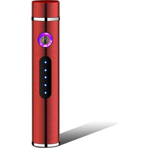 Long Double Arc Lighter Personality Mens USB Electronic Cigarette Lighter Battery Display Perfect Birthday Gift For Boyfriend