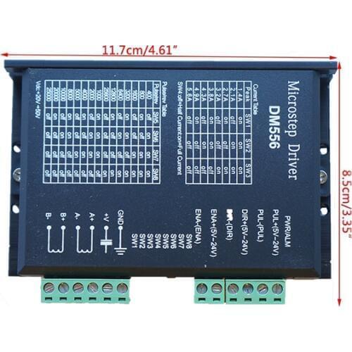 Nema23 42 DM556 stepper motor driver 256 subdivision 24-50VDC 4.5A 2-phase digital stepper motor driver for cnc machine