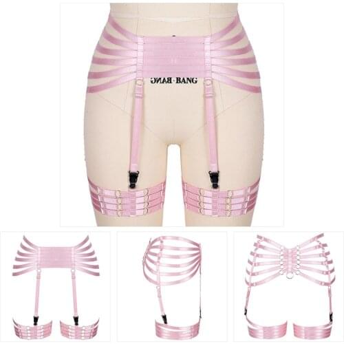 Elastic Bondage Sexy Womens Erotic Lingerie Harness Belt Punk Goth Stocking Garter Sword Belt Suspender Waistband Rave Outfit