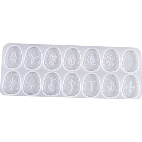 Rune Stones Resin Mold for DIY Jewelry Pendant Making Friend Gift Candles