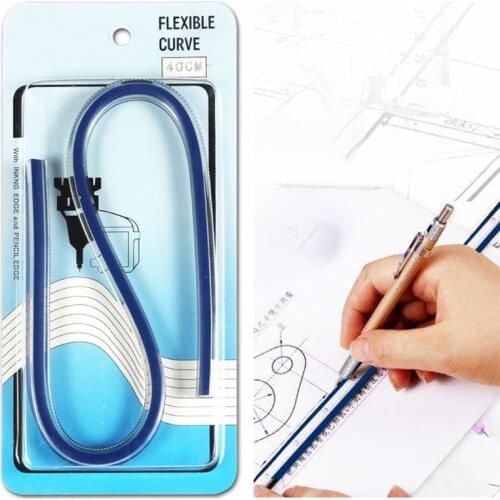 Bendable Curved Ruler Plastic Flexible Curve Ruler Easy to Read for Engineering Drawing Tailor Sewing Design Draphics