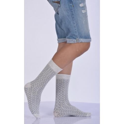 Idilfashion Male Pattern Bamboo Socket Stocking-Light Gray-E-ART217 (3'LÜ PACKAGE)