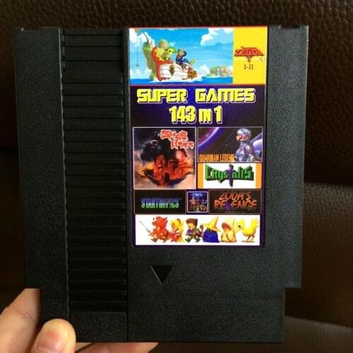 72pins 143 in 1 Game Cartridge with game Earthbound Final Fantasy 1 2 3 Samurai Pizza Cats ZeldaAlink to the Past MegaMan Contra