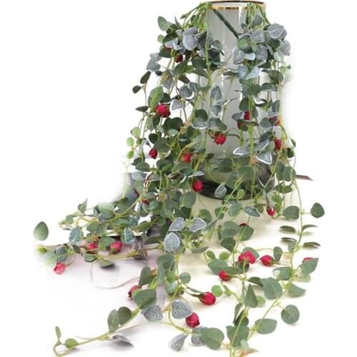 Simulation Faux Silk Flowers Vine For Home Wedding Decoration Fake Leaf DIY Hanging Garland Artificial Flowers Leaves Decor