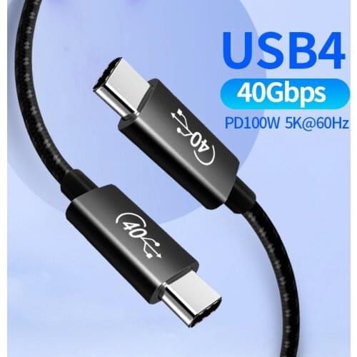 Hot Sale 2021 Kable USB4 Braid PD100W 40Gbps Data Cable Fast Charging Cord Emark Chip Support 4K5K TV Video