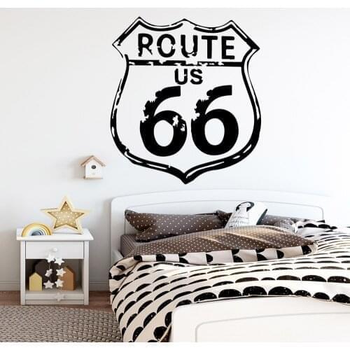 Classic route us 66 Wall Stickers Animal Lover Wall Sticker Decor For Kids Room Living Room Decoration Removable Decal Stickers
