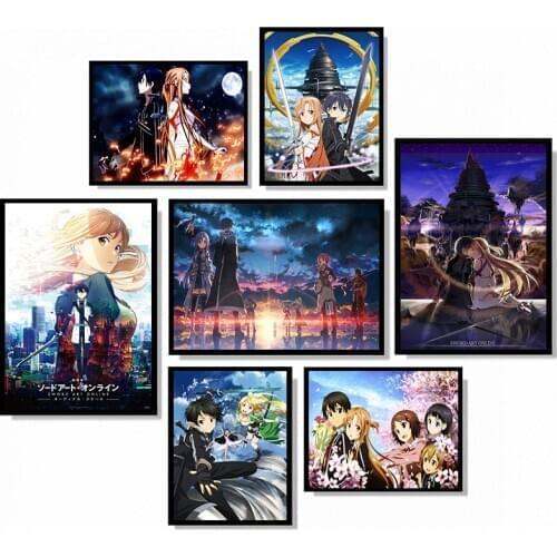 Sword Art Online Japanese Anime Nordic Canvas Home Prints Art Wall Pictures For Living Room Decor