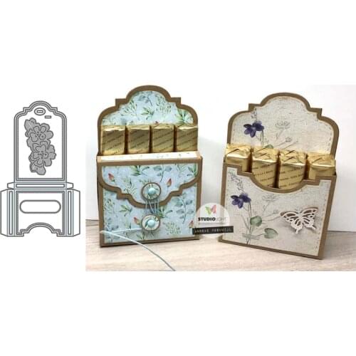 Flowers Gift Box Metal Cutting Dies for Scrapbooking Handmade Tools Mold Cut Stencil New 2021 DIY Card Make Mould Model Craft