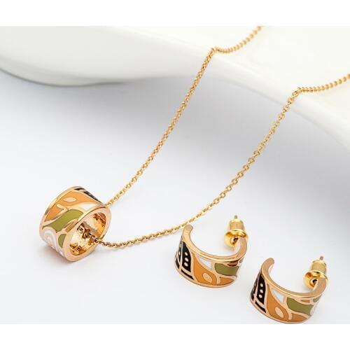 R&X Fashion Joias Necklace/earrings Heart Bridal Ouro Jewelry Sets Dubai Sieraden Fine Girls Engagement Gift Costume Jewelry