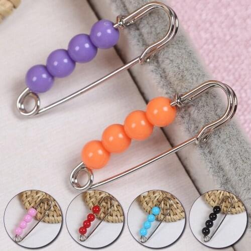 New Fashion Beads Safety Pins Simulated Pearl Brooch Pin Jewelry Ornaments For Scarf Dress Suit Coat Bag Garment Decor Supplies