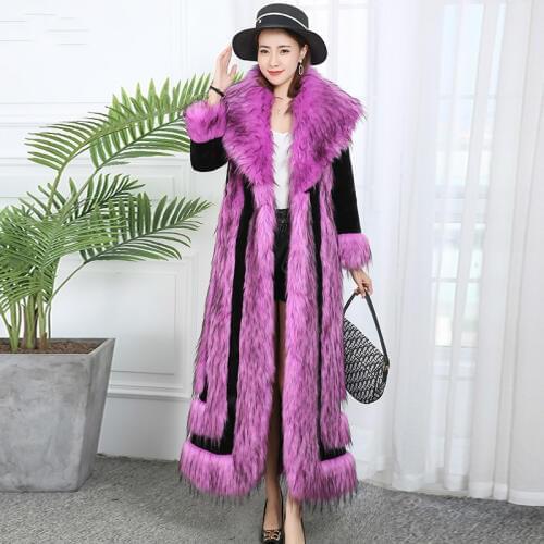 Autumn Winter Coat Women Clothes 2020 Vintage Faux Fox Fur Coat Female Jacket Plus Size Warm Long Tops Fourrure Femme ZT4776