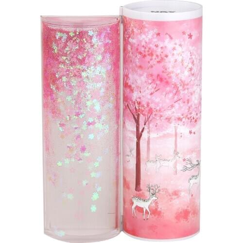 Transparent Quicksand School Pencil Cases for Boy Girls High Capacity Stationery Storage Kawaii Cat Pencil Box Office Supplies