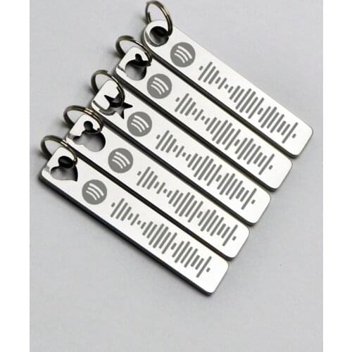 Custom Spotify Scan Code Keychain Pendant Men Women Boys Girls Gift Matte Stainless Steel Keychains Spotify Song Music Code