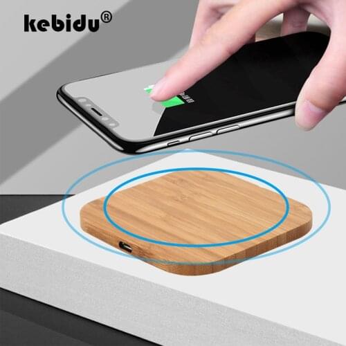 Portable Qi Wood Pad Wireless Charger Charging Slim For Apple iPhone 8 Plus X Smart Phone Charger For Samsung S6 S7 S9 S8 Xiaomi