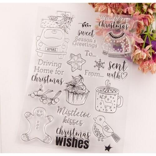 Hot sale gingerbread Man Transparent Clear Stamps / Silicone Seals Roller Stamp for DIY scrapbooking photo album/Card Making