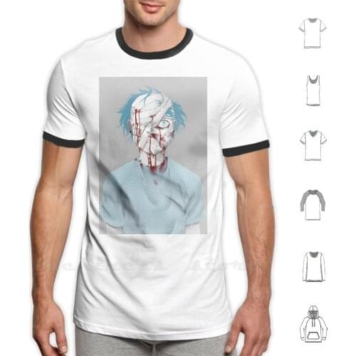 Sal Fisher-Gown T Shirt 100% Cotton DIY S-6xl Blood Scars Pale Skin Gown Blue Grey Gray Eye Hurt Game Sallyface