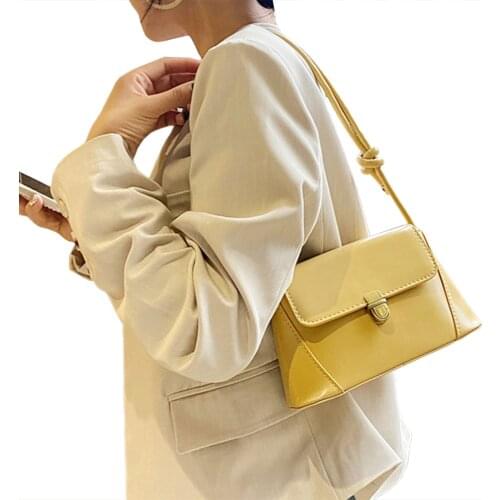 PU Leather Baguette Women Fashion Shoulder Bag Ladies Female Stylish Handbag for Shopping Casual Daily Use