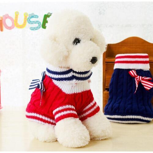 Hot sale Navy Dog Sweater 2 Color Small and Large Dog Clothes Clothing For chihuahua yorkshire Pet products Pet dog supplies
