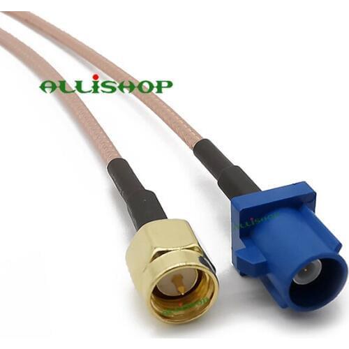 Fakra C GPS Antenna Extension Fakra C Plug to SMA Male Plug RG316D Double Shield Silver Cable for VW for Seat for Benz for Ford