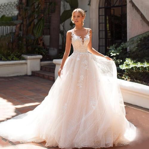 Vintage Wedding Dress 2021 Lace Appliques Sweetheart A-Line vestidos de noiva Cap Sleeves Bridal Dress Wedding Gowns Tulle