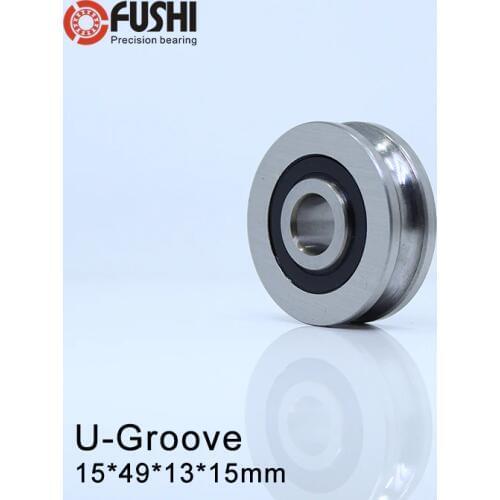 Outer Ring With U-groove Bearing 15*49*13*15 mm 1PC Wire Cable Pulley Bearing Walking Heavy Pulley Crane U Groove Wheel Bearings