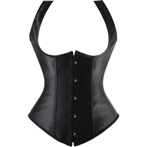 X Sexy Steampunk Black Lace Up Satin Spiral Steel Boned Underbust Waist Cincher Waist Trainer Corset Plus Size S-6XL