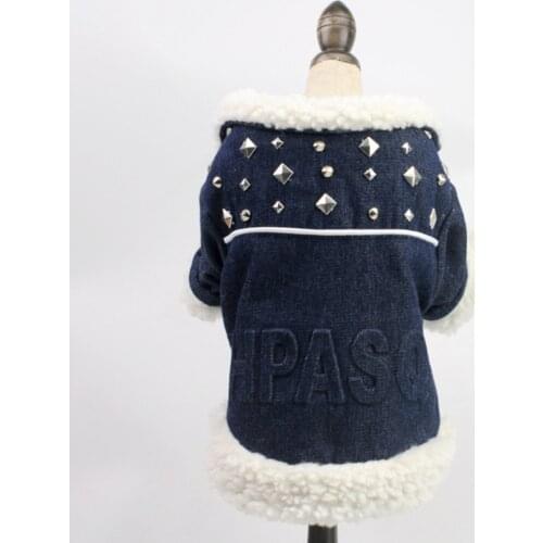 Winter Pet Coat Dog Denim Jacket Jeans Costume Warm Dog Clothes Puppy Clothing Cat Yorkie Poodle Bichon Schnauzer Pug Clothes
