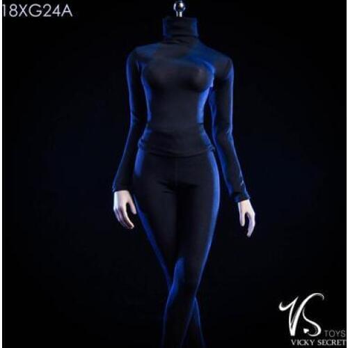 1/6 sexy girl figure clothing Black/White Tights High Collar Action Figure Clothes For 12'' Phicen Tbleague Hottoy Body Model