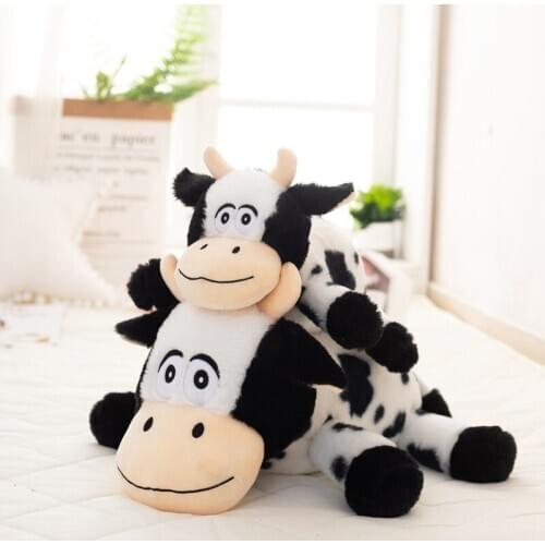 1pc 30/50cm Super Cute Milk Cow Plush Toy Pillow Lovely Zodiac Cattle Appease Doll Creative Baby Kids Birthday Christmas Gift
